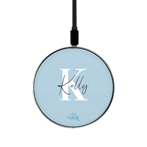Personalised Wireless Charger - Blue