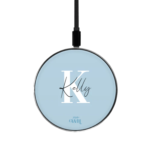 xoxo Wildhearts - Personalized Wireless Charger - Blue