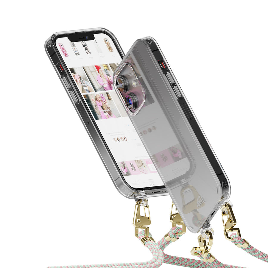 xoxo Wildhearts - iPhone 11 - Aqua Pink Transparant Cord Case