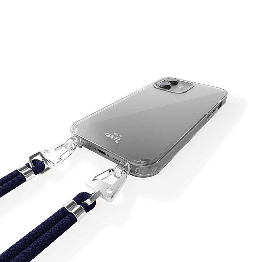 iPhone 12 - Étui de cordon transparent surcharge de la marine