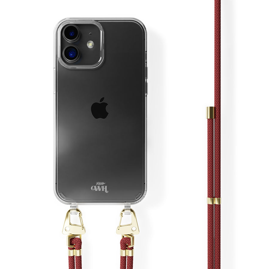 iPhone 12 - Red Rules Transparant Cord Case