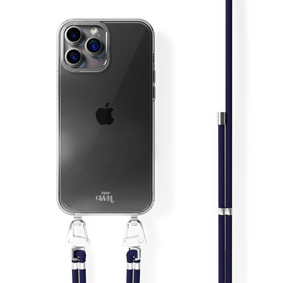 iPhone 13 Pro Max - Navy surcharge de cordon transparent