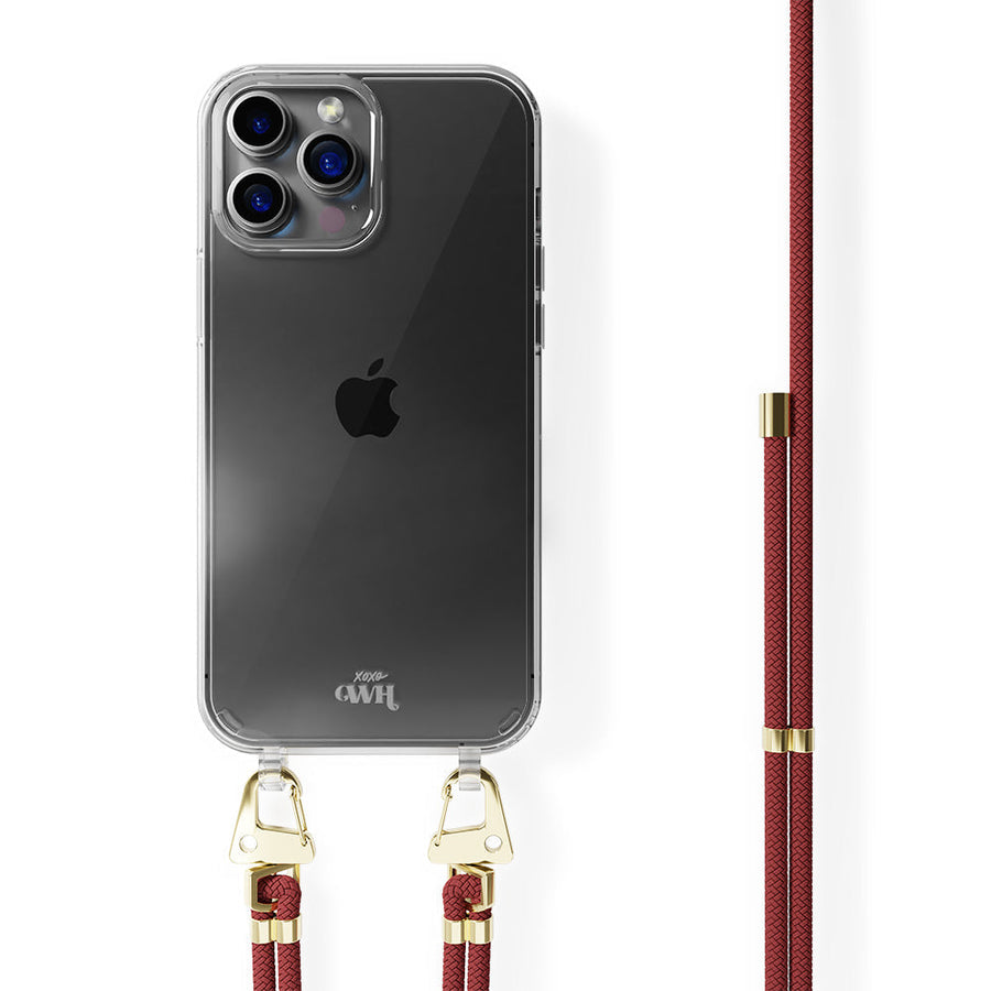 iPhone 12 Pro - Red Rules Transparant Cord Case