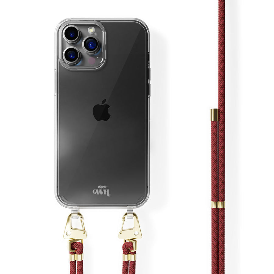 iPhone 11 Pro - Red Rules Transparant Cord Case