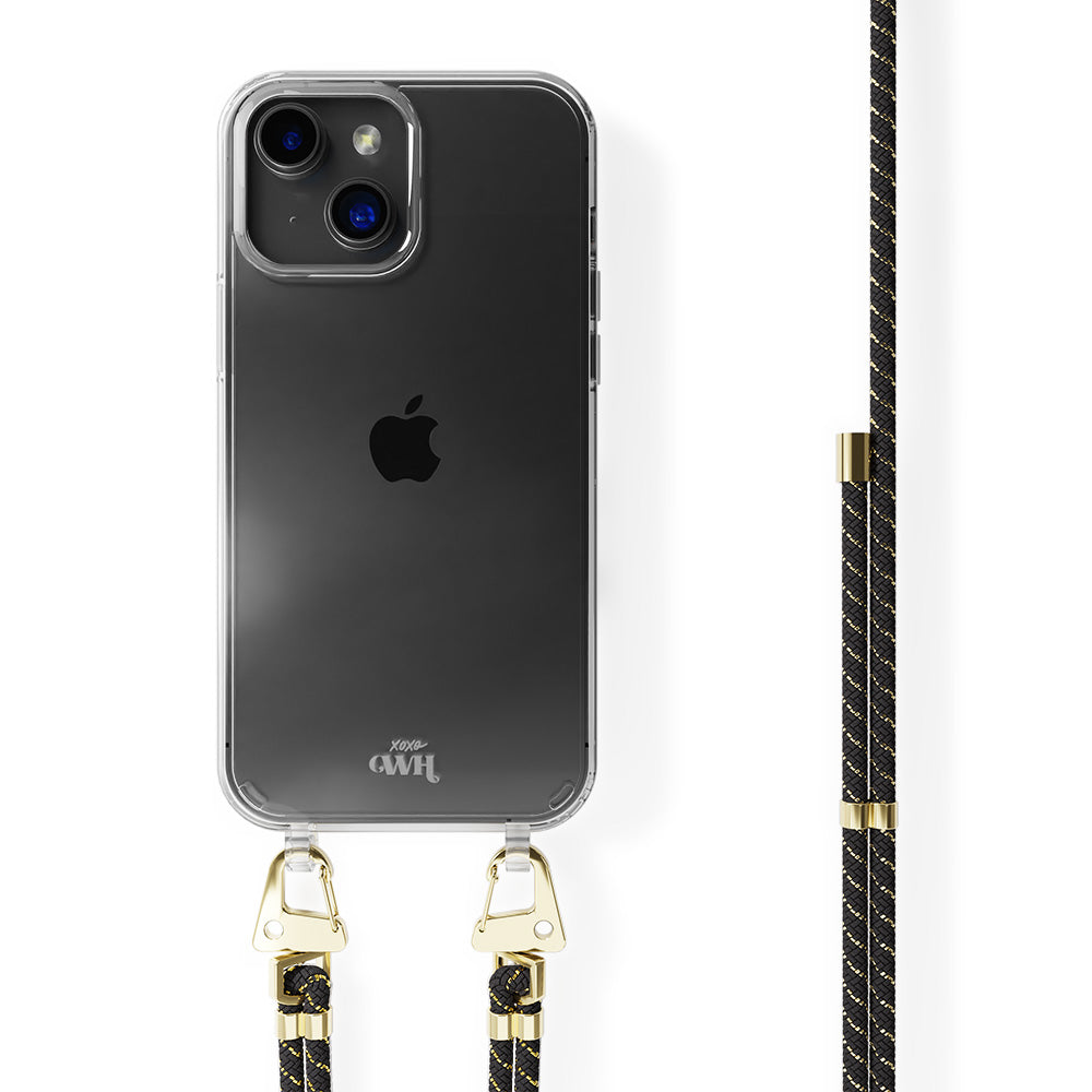 xoxo Wildhearts - iPhone 14 - Gold Goddess Transparant Cord Case