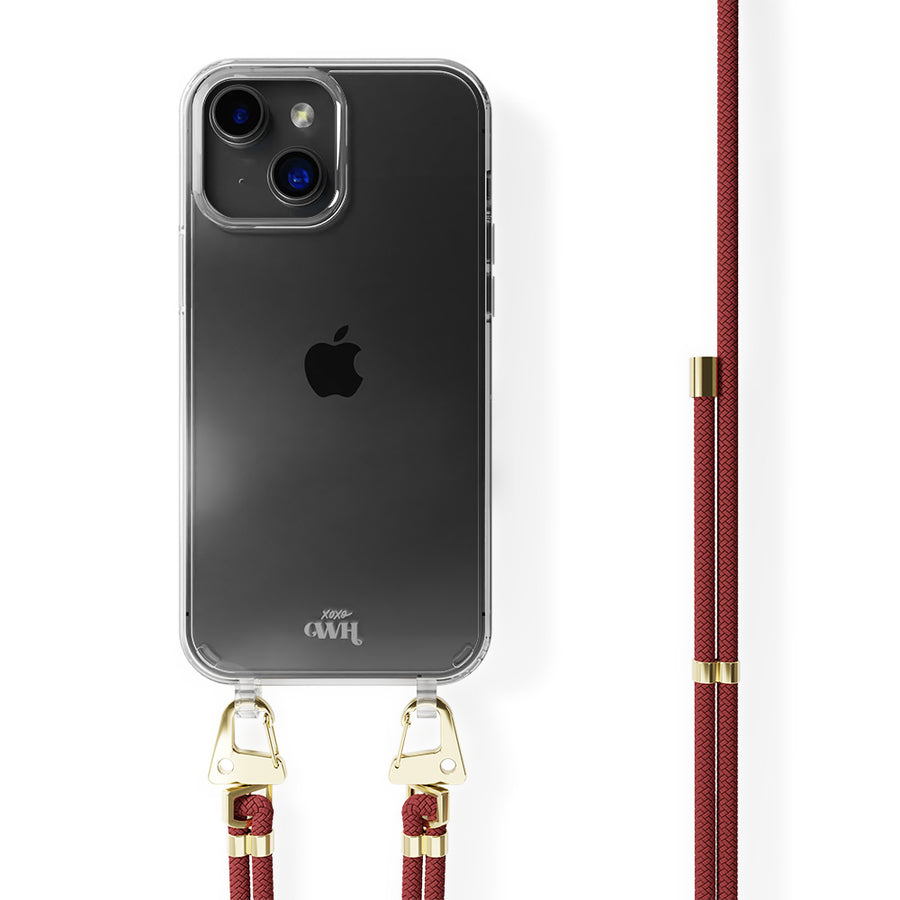 xoxo Wildhearts - iPhone 14 Plus - Red Rules Transparant Cord Case
