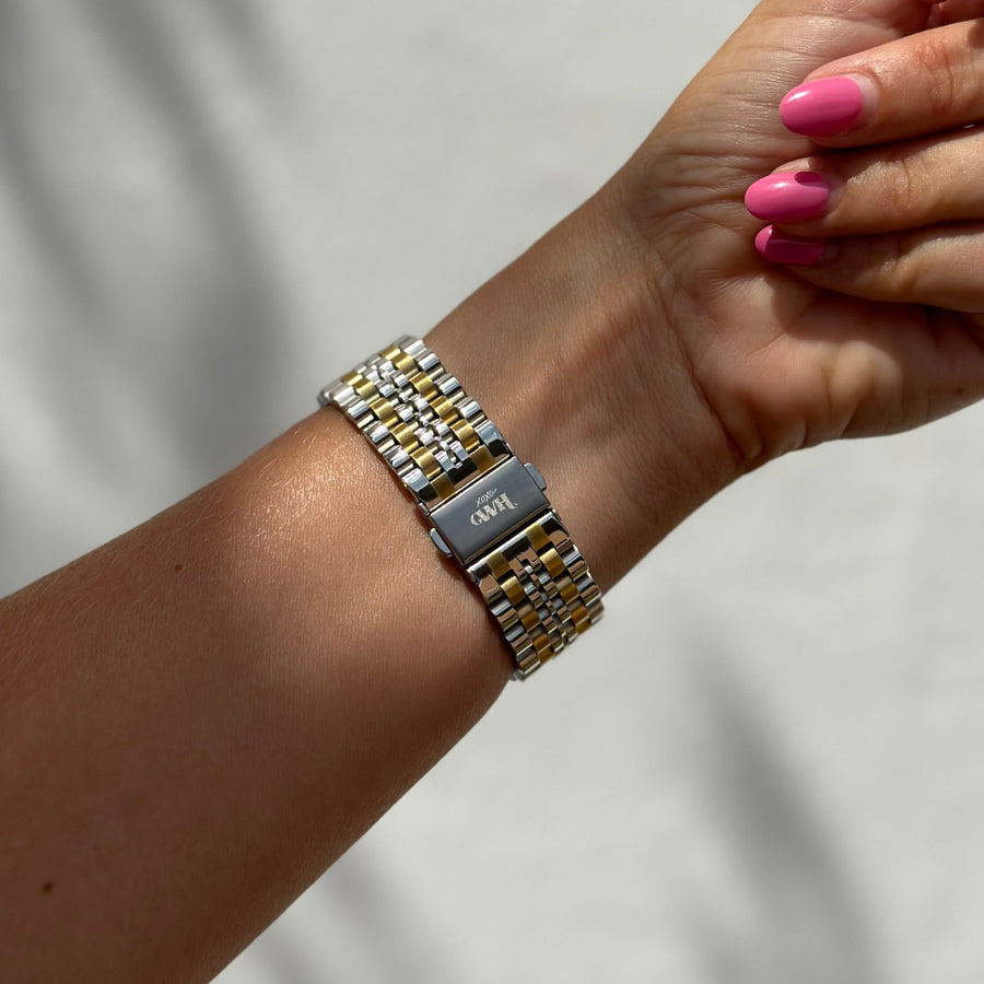 xoxo Wildhearts - Fossil Gen 5 stalen bandje (zilver/goud)