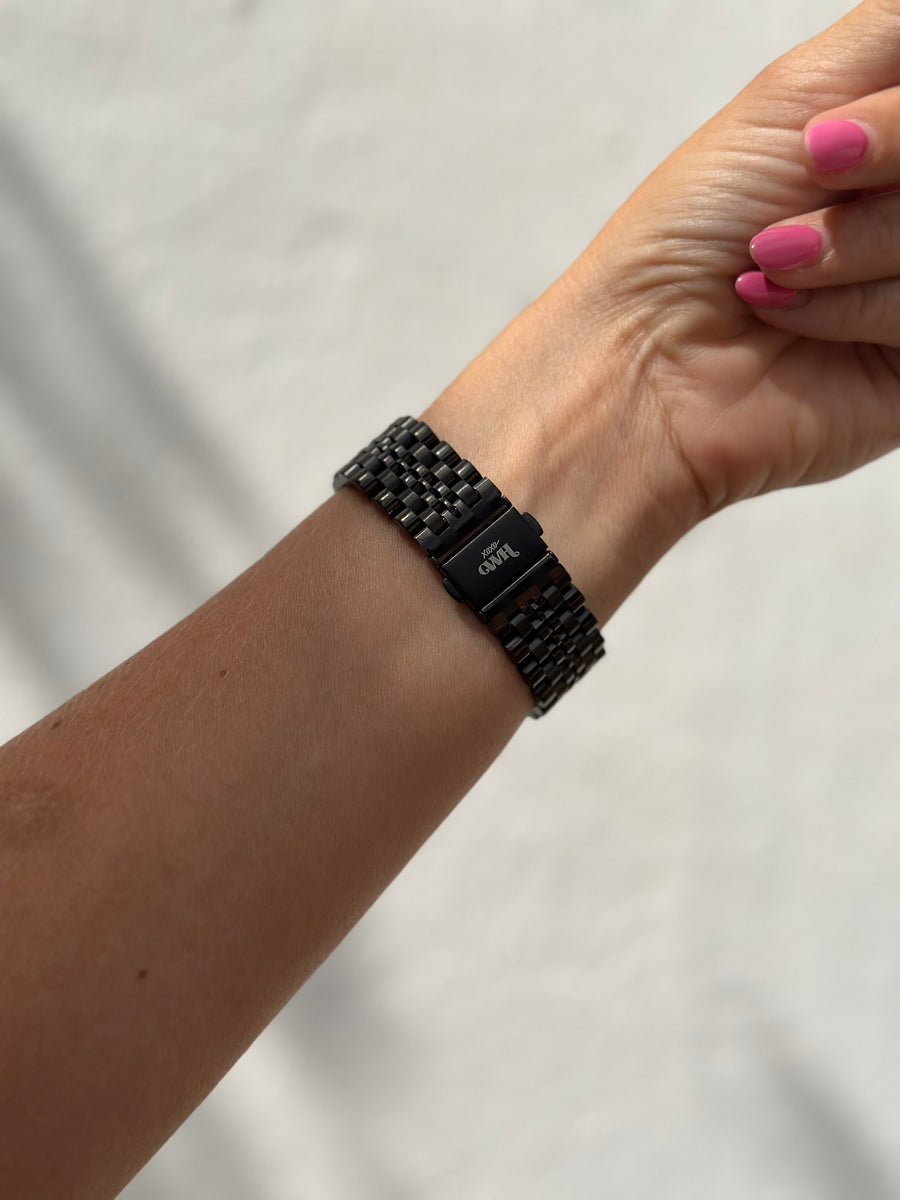 xoxo Wildhearts - Xiaomi Amazfit Bip / Bip S / Bip Lite / Bip Youth / Bip U / Bip U Pro / Bip 3 / Bip 3 Pro stalen bandje (zwart)