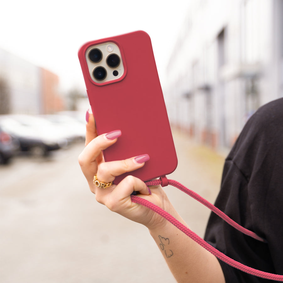 iPhone 14 Pro Max - Raspberry Red Cord Case