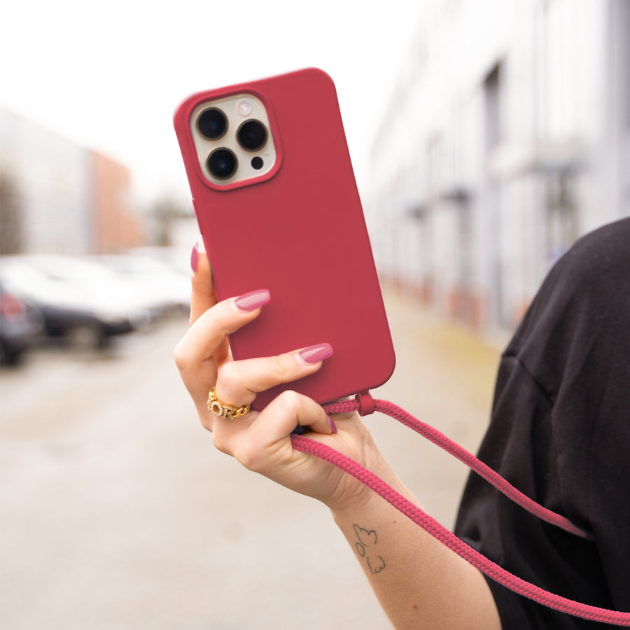 xoxo Wildhearts - iPhone 14 - Raspberry Red Cord Case