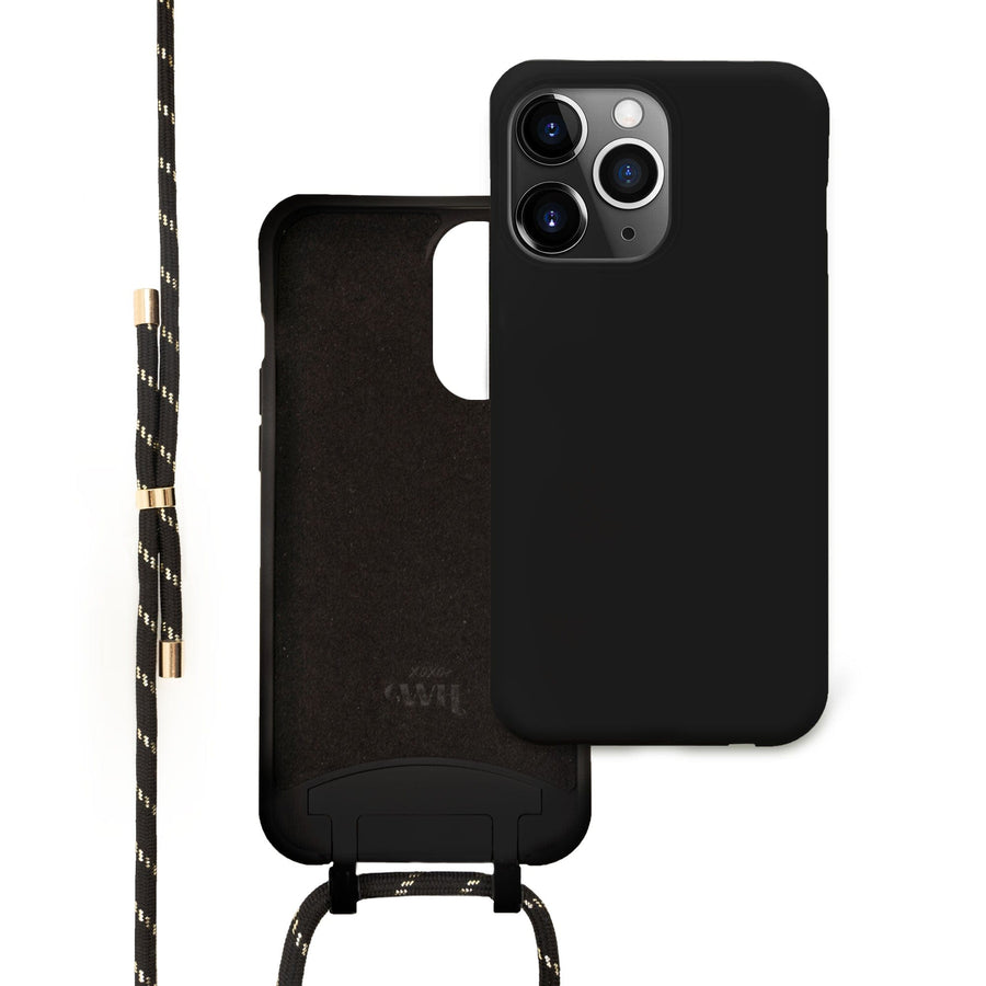 Wildhearts Silicone Pretty Black & Gold Cord Case - iPhone iPhone 13 Pro Max,iPhone 13 Pro