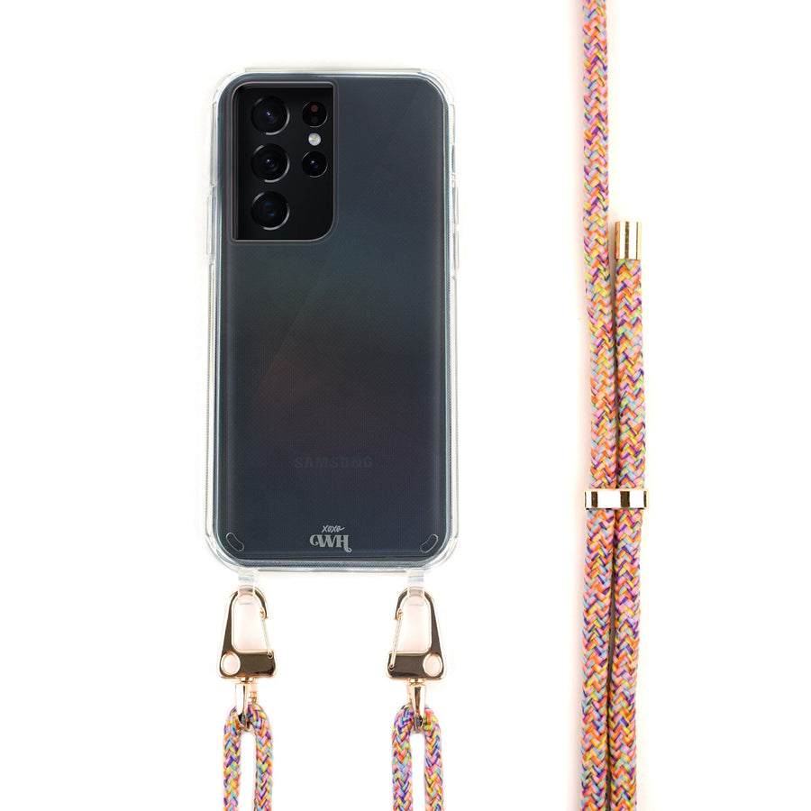 Samsung S21 Ultra - Rainbow Vibes - Case de cordon transparente Samsung