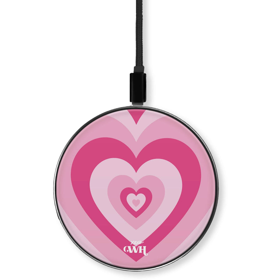 Wireless Charger - Retro Heart Pastel Pink Retro Heart Pink