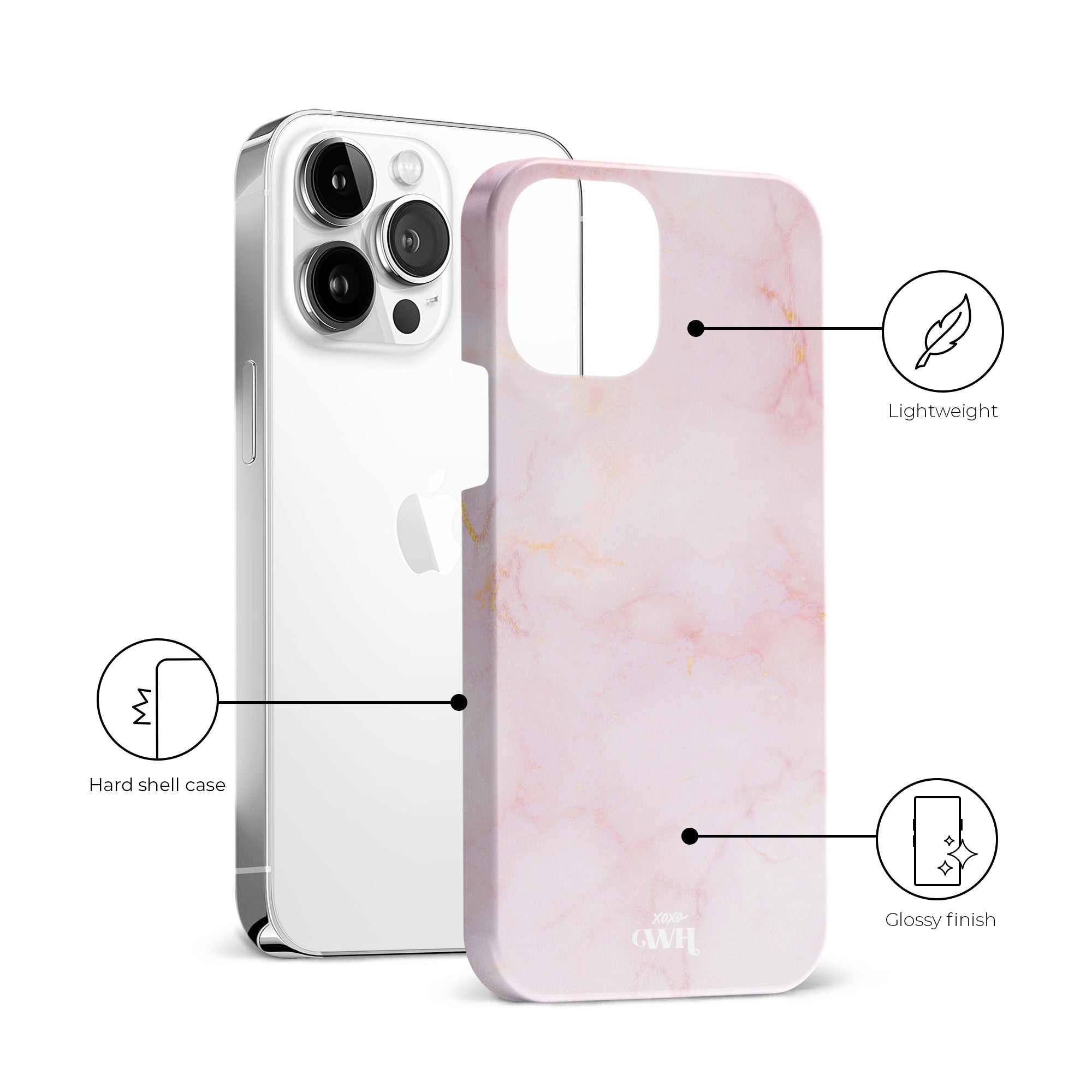 xoxo Wildhearts - Marble Dusty Pink - iPhone 14 Pro Max