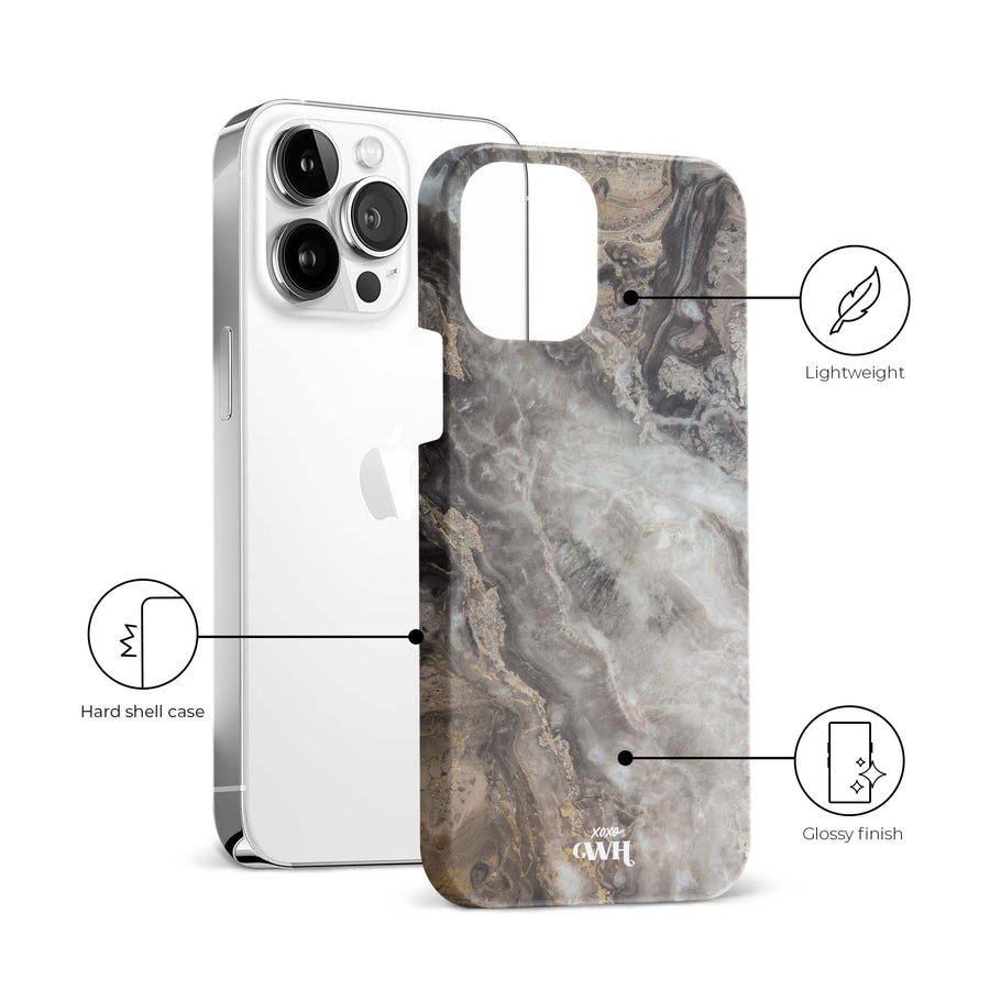 xoxo Wildhearts - Marble Grey River - iPhone 14 Pro Max