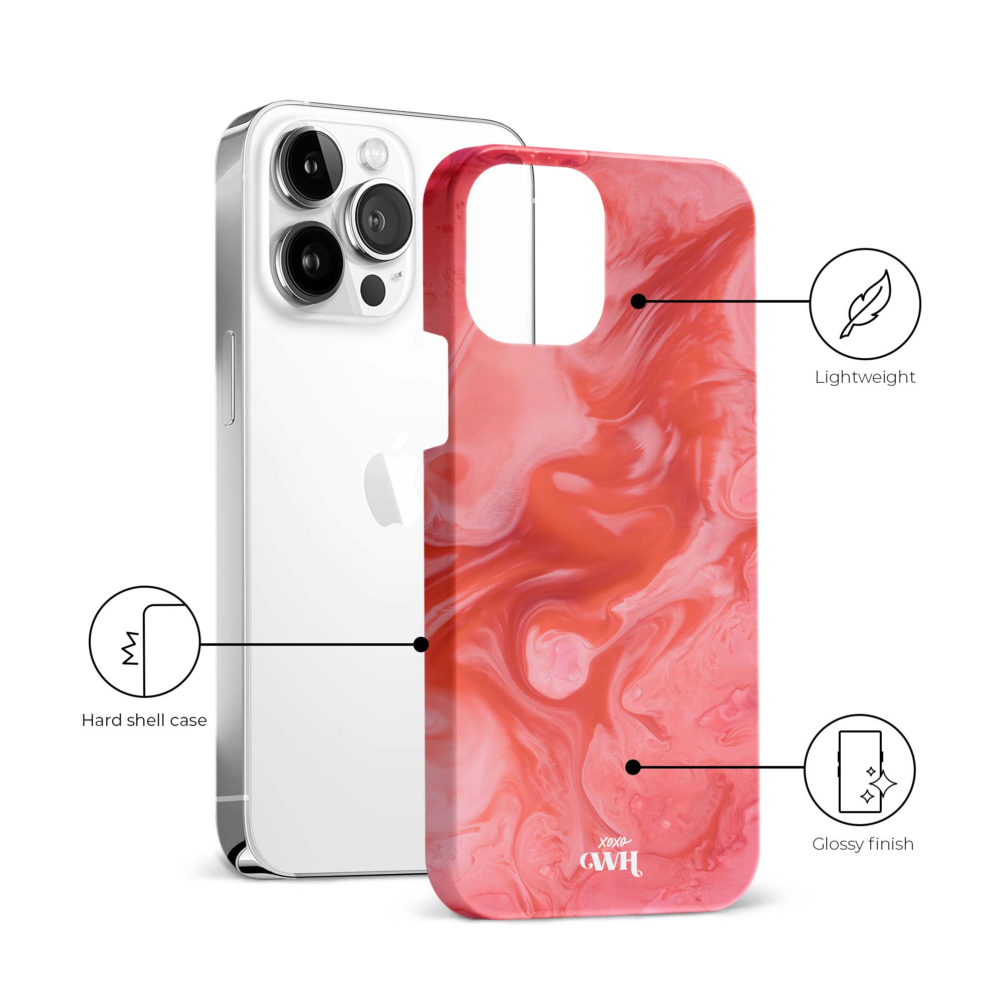 xoxo Wildhearts - Marble Red Lips - iPhone 13 Pro Max