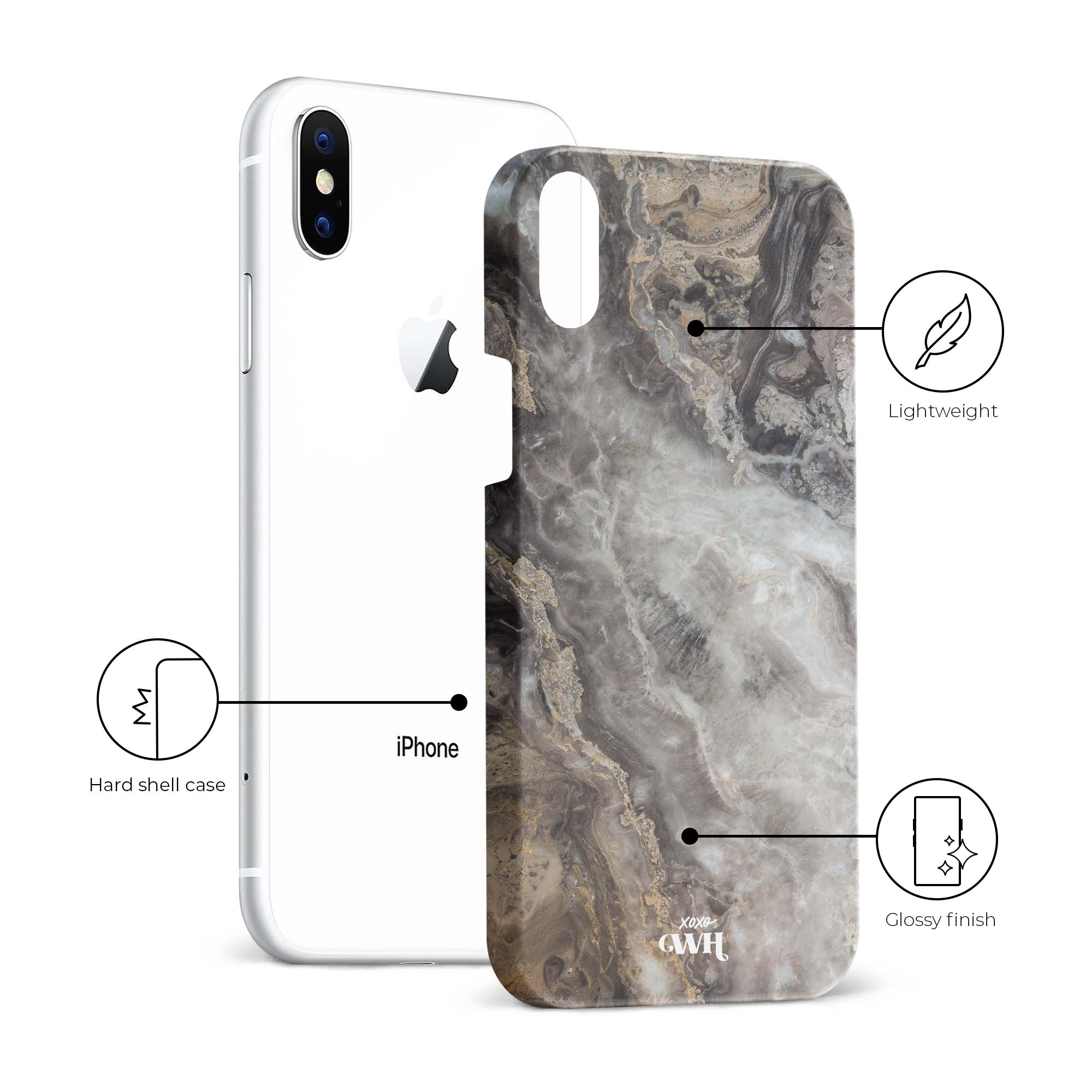 xoxo Wildhearts - Marble Grey River - iPhone X/XS