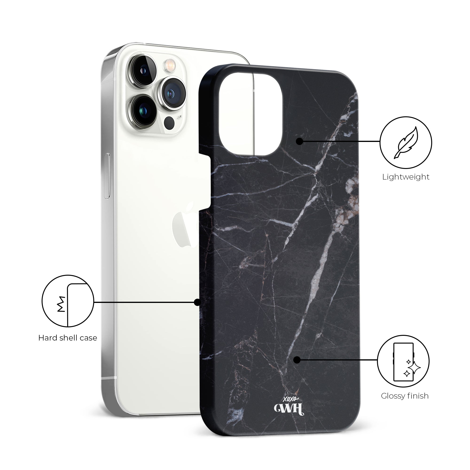 xoxo Wildhearts - Marble Black Mood - iPhone 11 Pro Max
