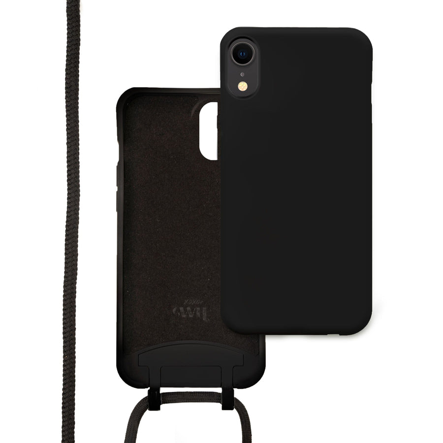 iPhone XR - Wildhearts Silicone Forever Black Cord Case iPhone XR
