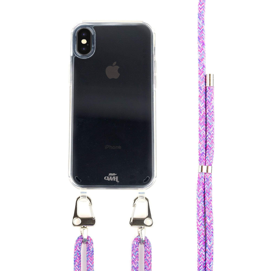 iPhone X/XS - Wildhearts Transparant Purple Fever Cord Case iPhone XS
