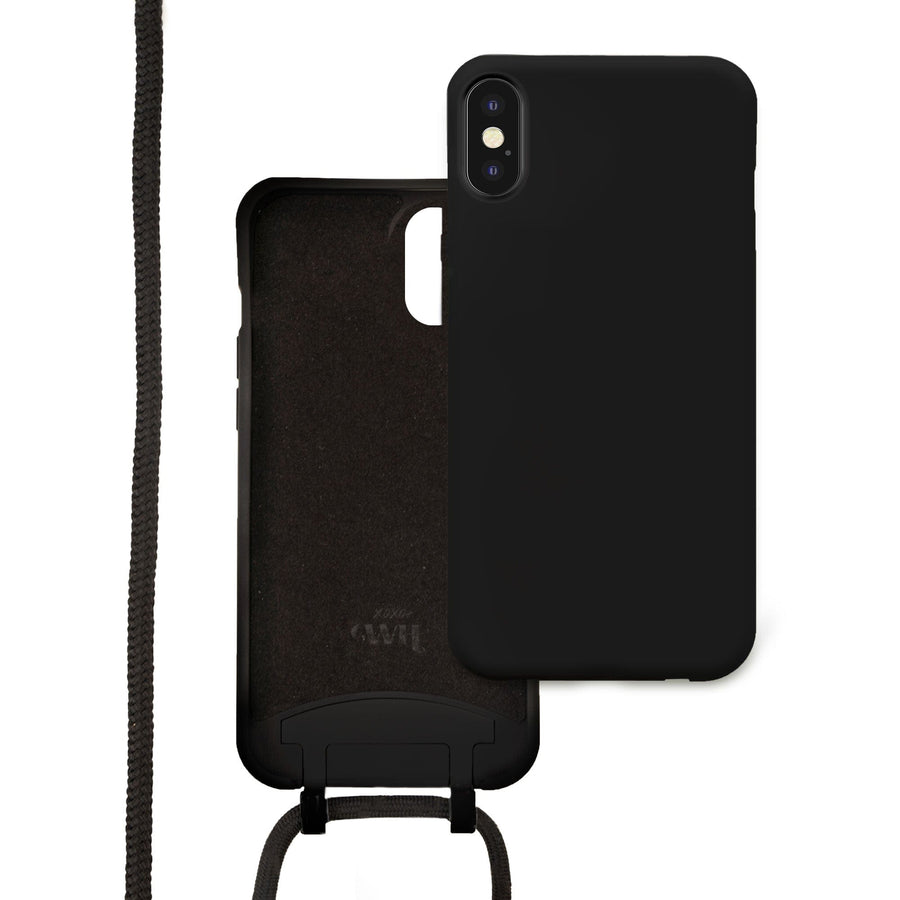 iPhone X/XS - Wildhearts Silicone Forever Black Cord Case iPhone XS