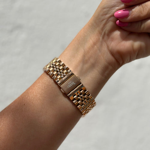 xoxo Wildhearts - Fossil Gen 5 stalen bandje (rosé goud)