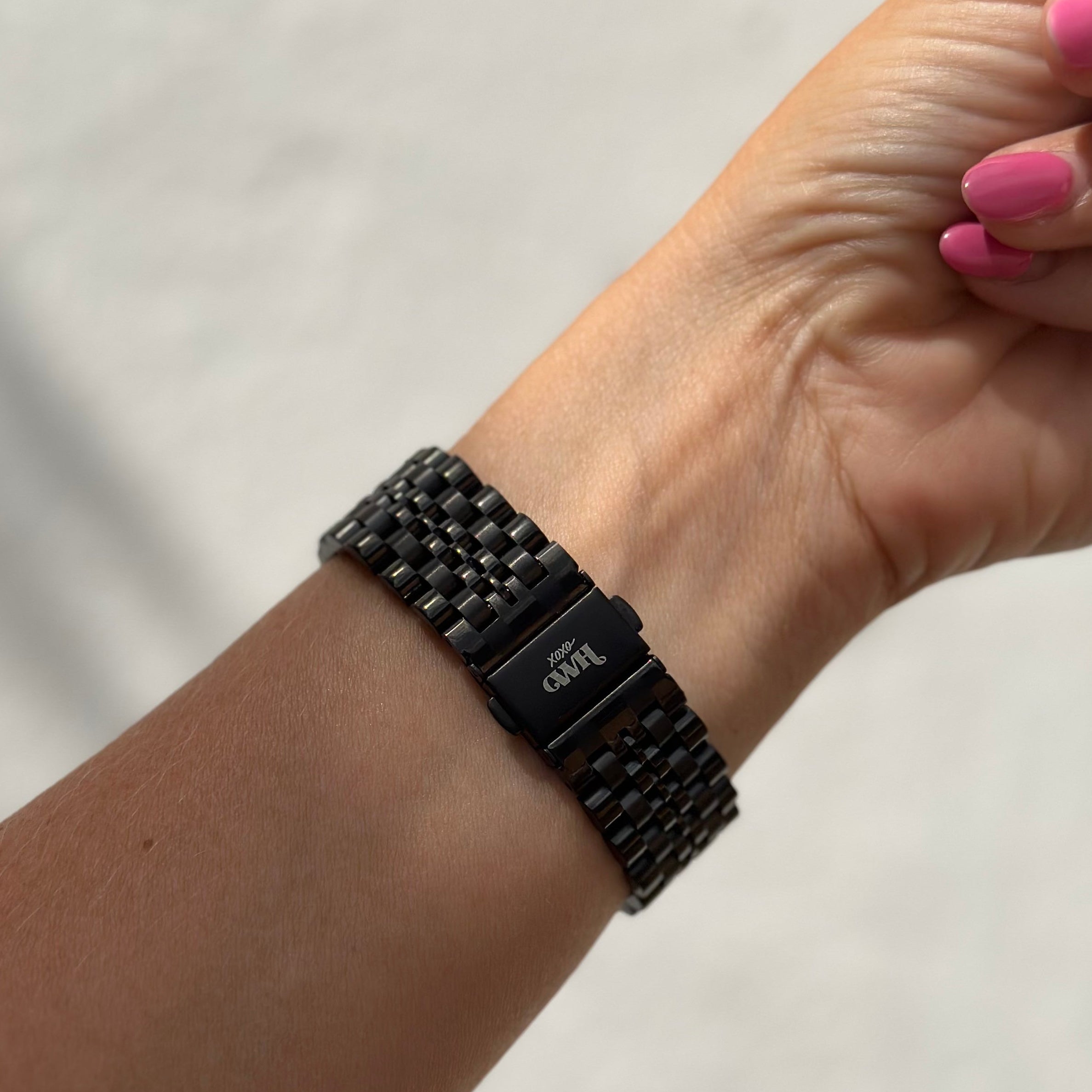 xoxo Wildhearts - Fossil Gen 6 44mm stalen bandje (zwart)