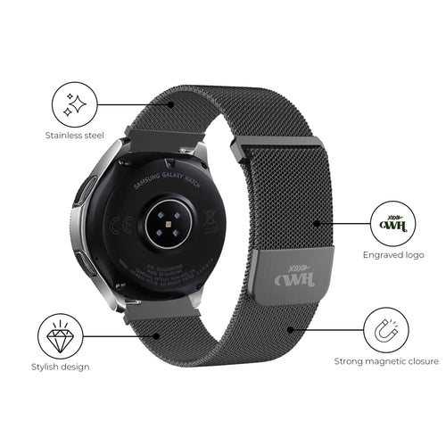 xoxo Wildhearts - Huawei Watch GT (1) Sport milanees bandje (zwart)
