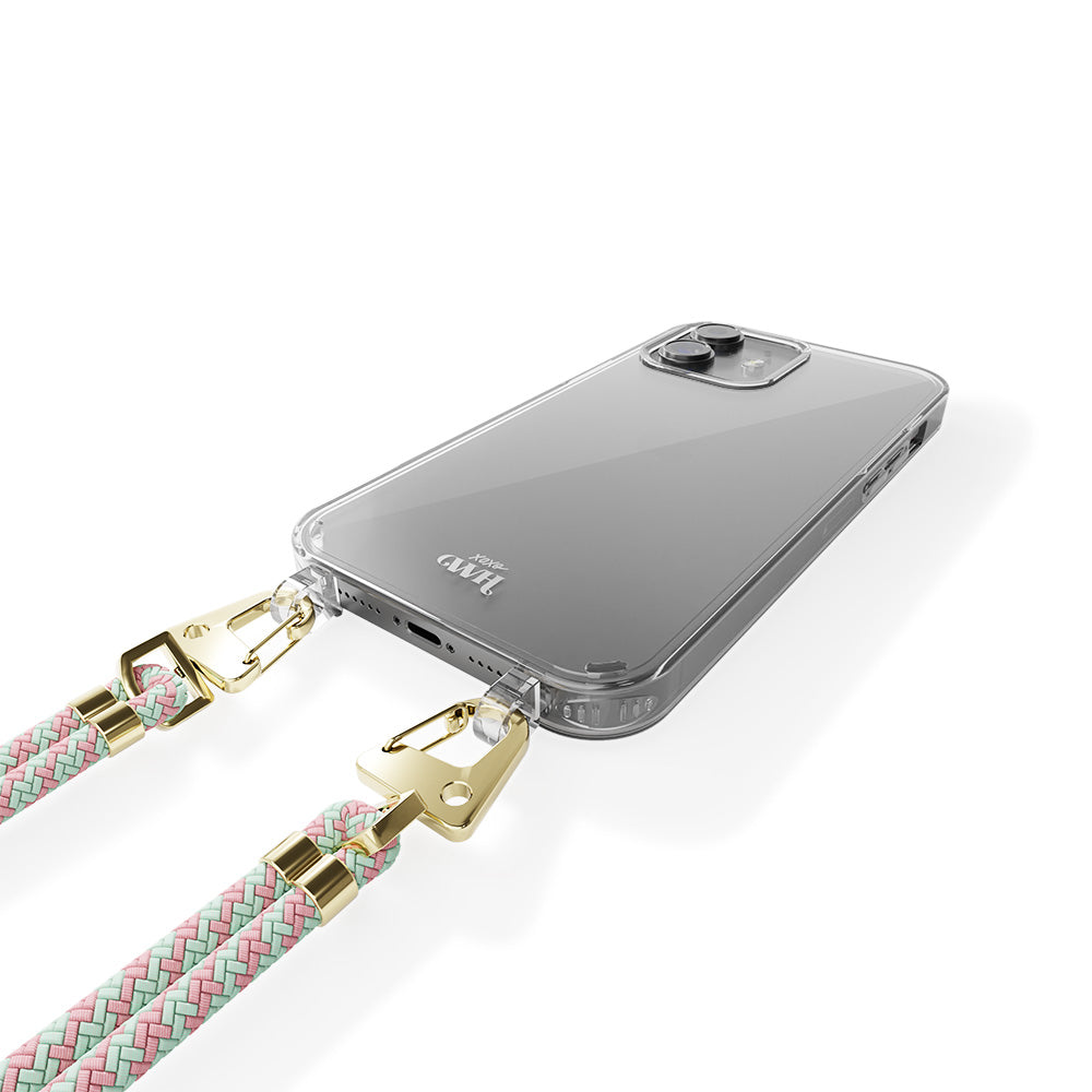xoxo Wildhearts - iPhone 11 - Aqua Pink Transparant Cord Case