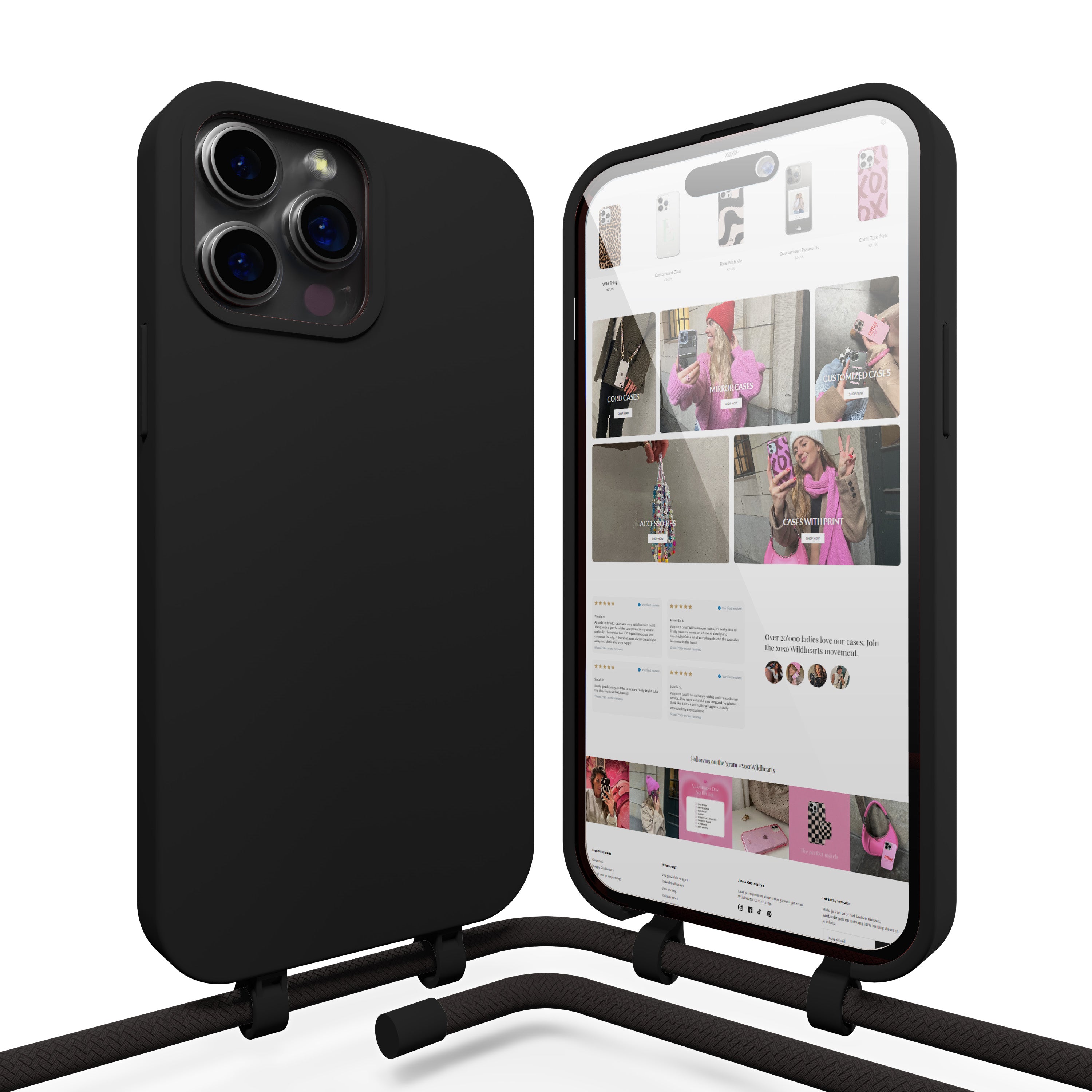 xoxo Wildhearts - iPhone 12 Pro - Forever Black Cord Case