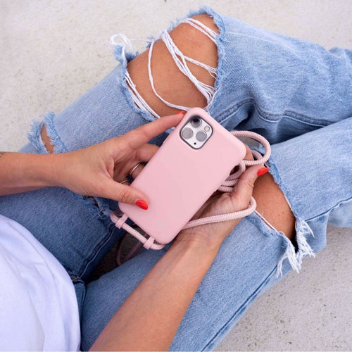 iPhone 12 Pro - Wildhearts Silicone Lovely Pink Cord Case iPhone 12 Pro