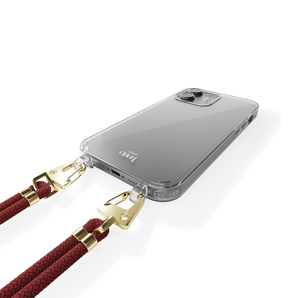 xoxo Wildhearts - iPhone 12 - Red Rules Transparant Cord Case