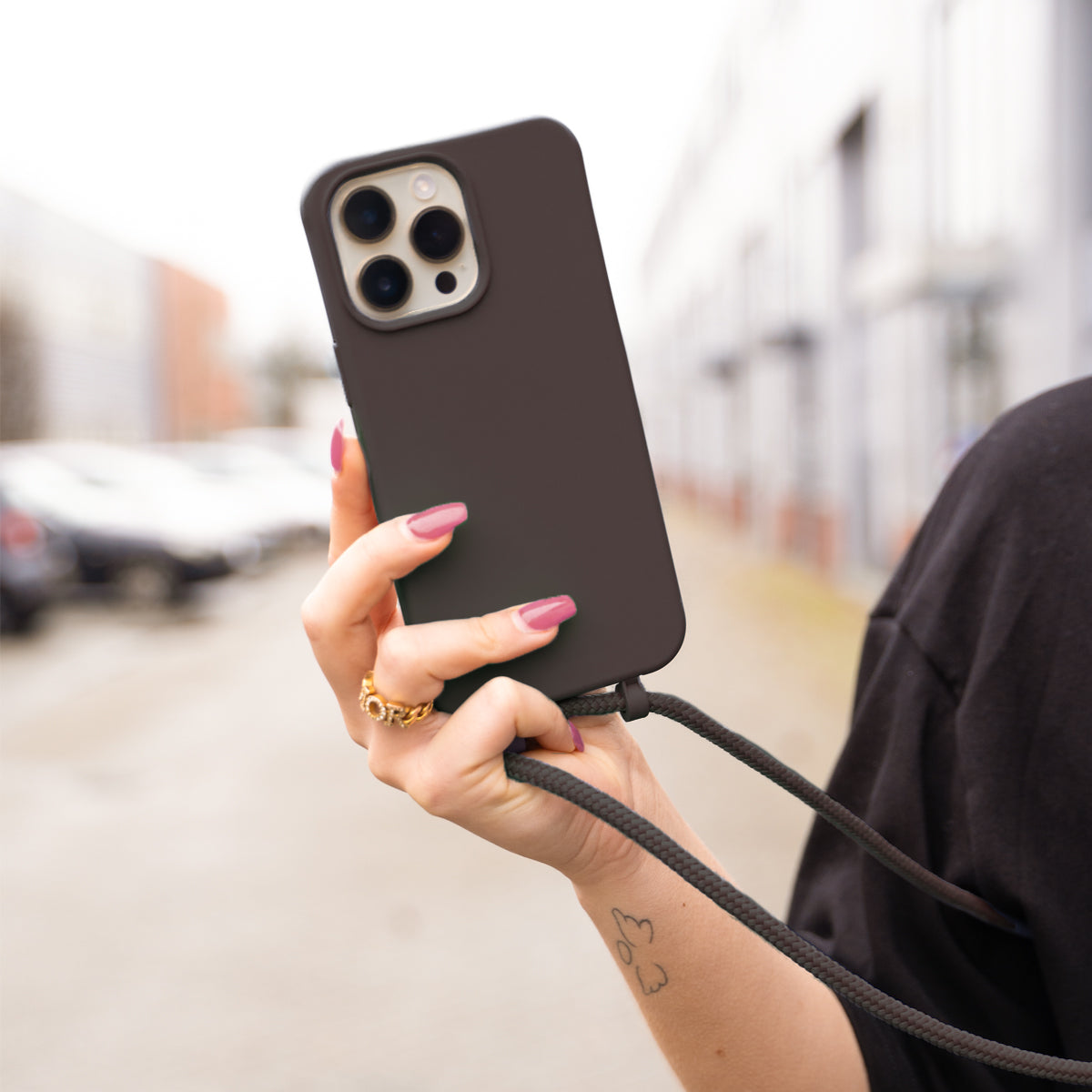 xoxo Wildhearts - iPhone 14 Plus - Black Coffee Cord Case