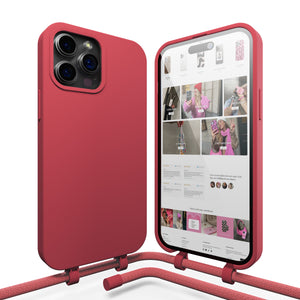 xoxo Wildhearts - iPhone 14 Pro - Raspberry Red Cord Case