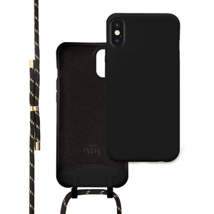 iPhone X/XS - Wildhearts Silicone Pretty Black & Gold Cord Case iPhone X/XS