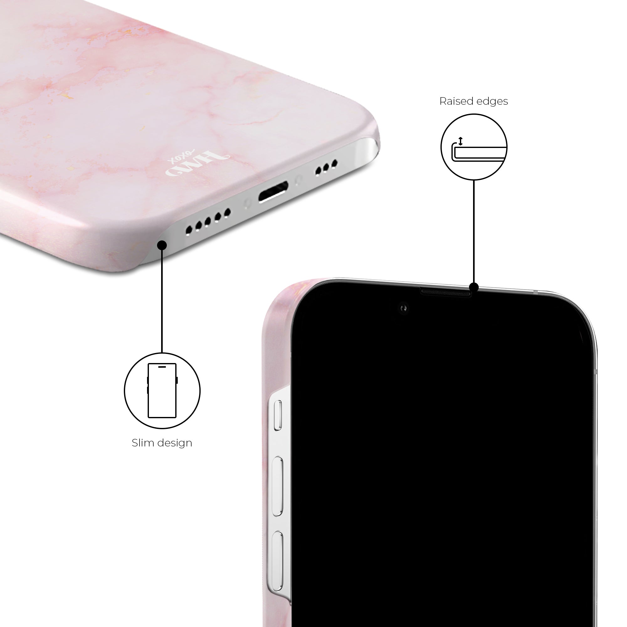 xoxo Wildhearts - Marble Dusty Pink - iPhone 13 Pro
