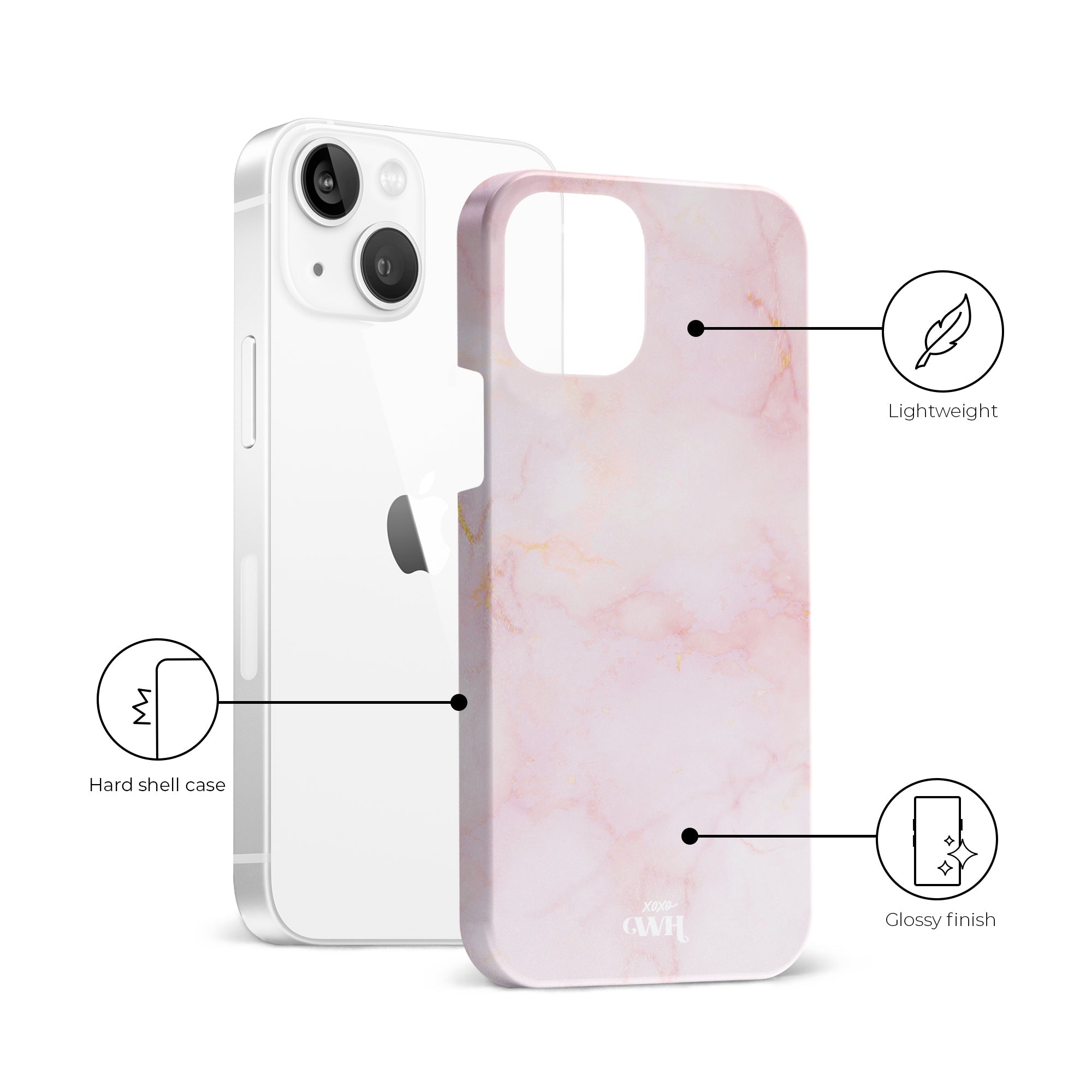 xoxo Wildhearts - Marble Dusty Pink - iPhone 14 Plus