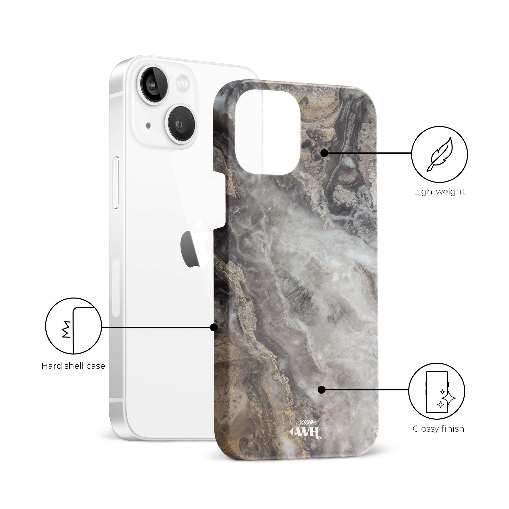 xoxo Wildhearts - Marble Grey River - iPhone 14 Plus