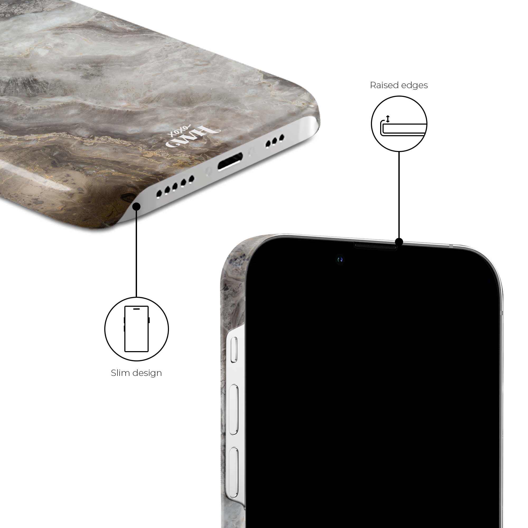 xoxo Wildhearts - Marble Grey River - iPhone X/XS