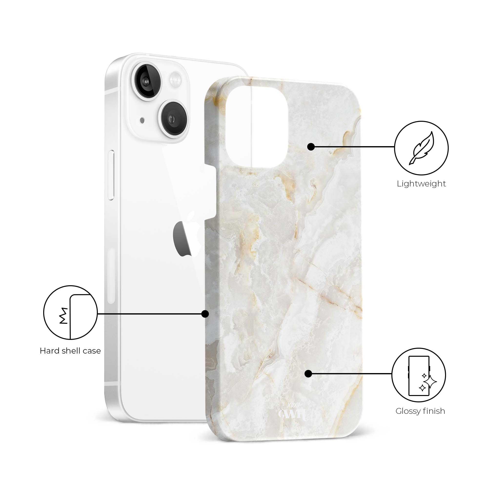 xoxo Wildhearts - Marble Off Whites - iPhone 14 Plus