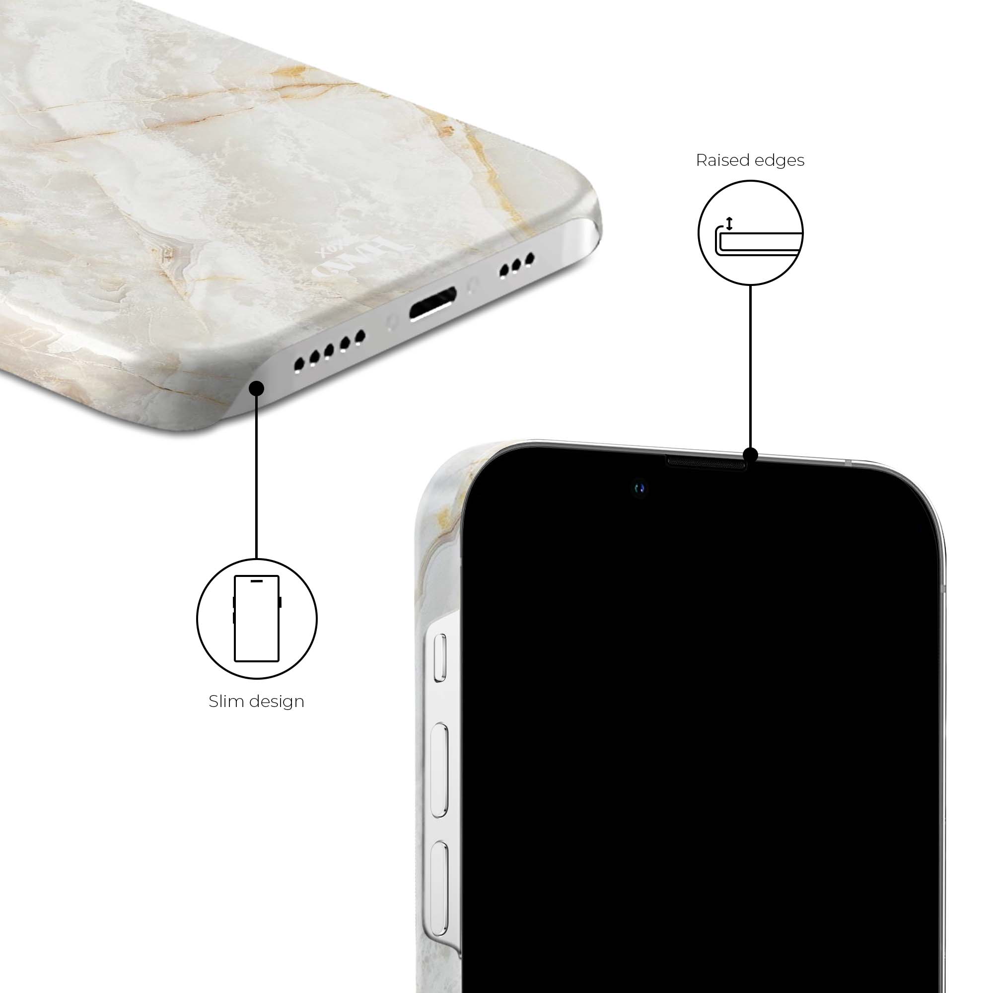 xoxo Wildhearts - Marble Off Whites - iPhone X/XS