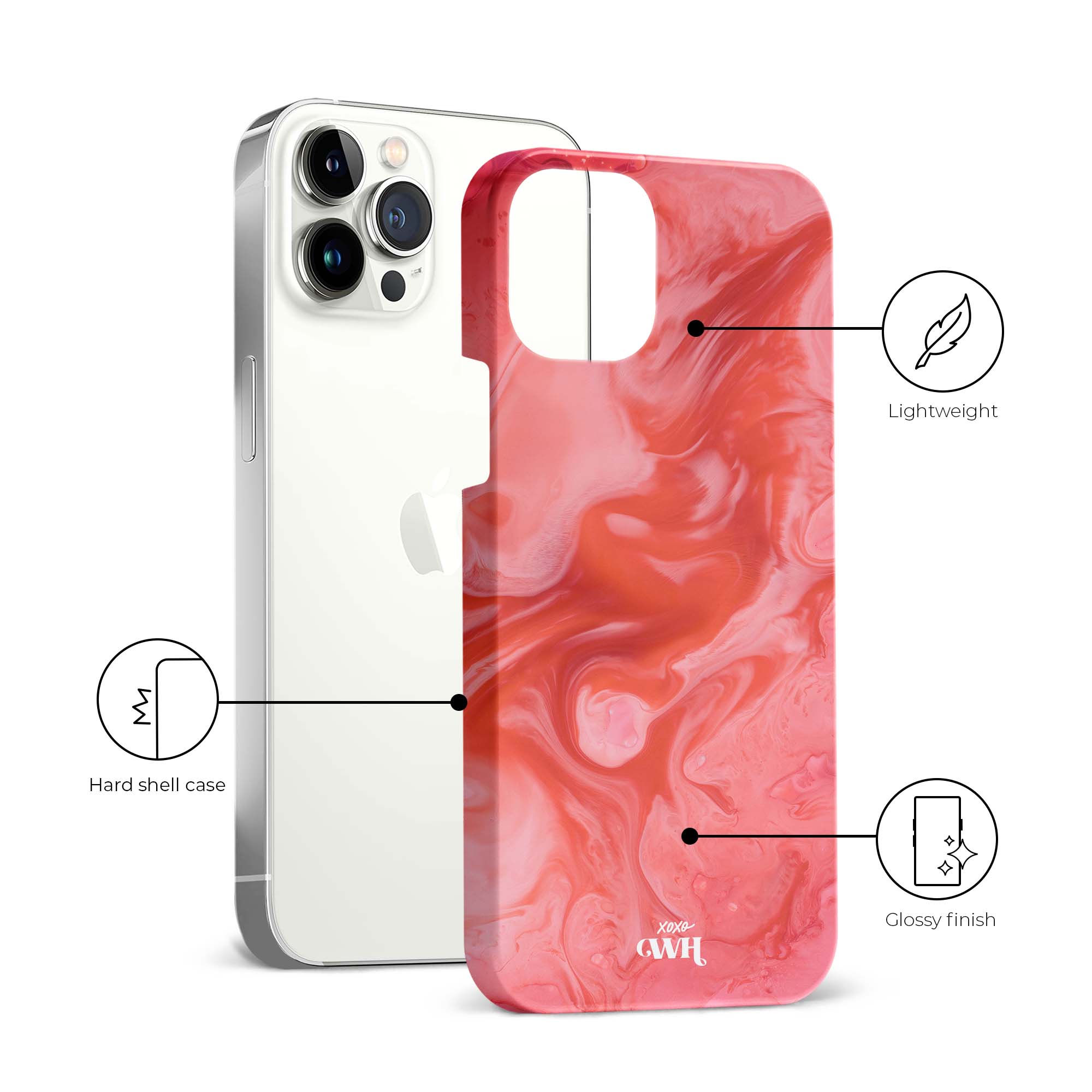 xoxo Wildhearts - Marble Red Lips - iPhone 12 Pro Max