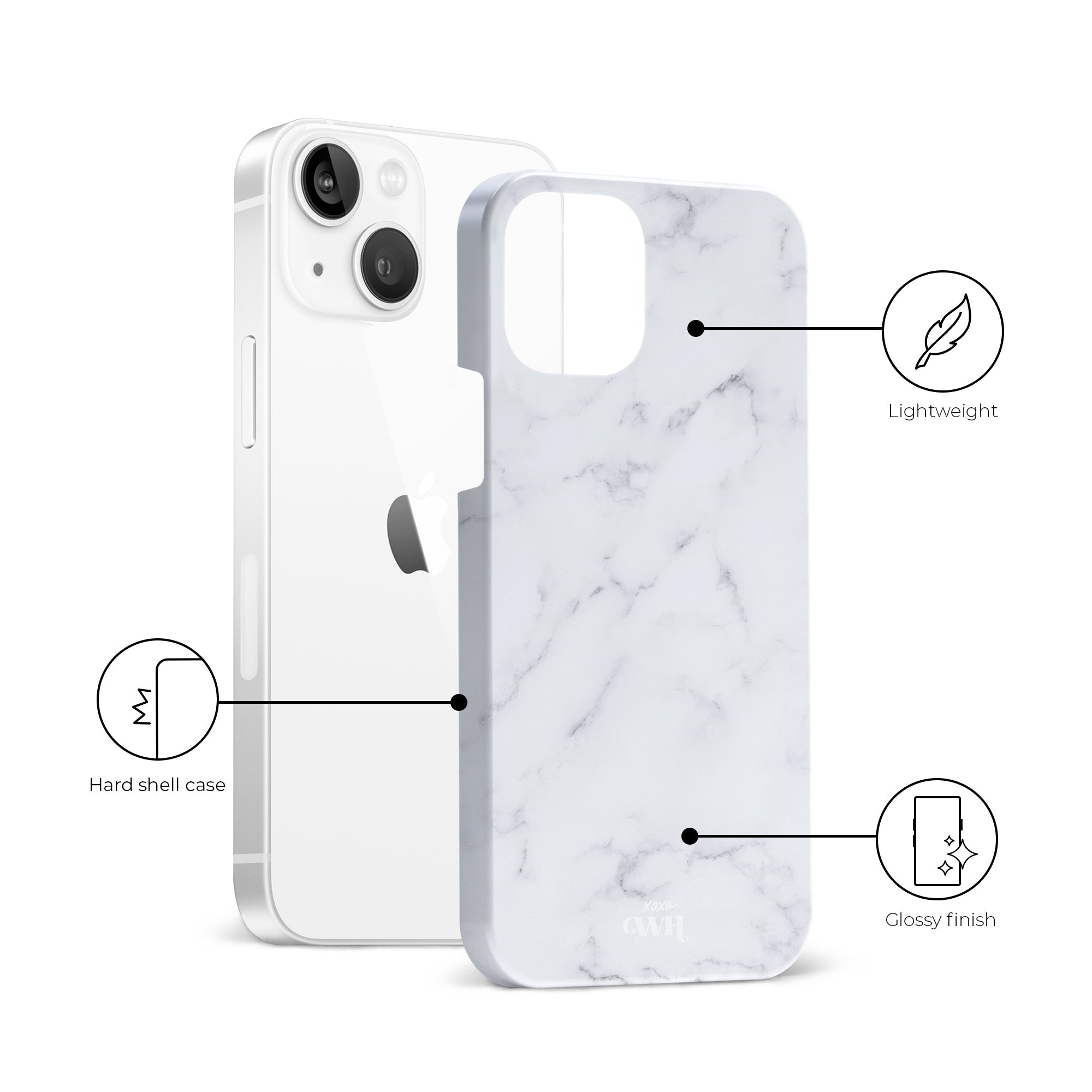 xoxo Wildhearts - Marble White Lies - iPhone 14