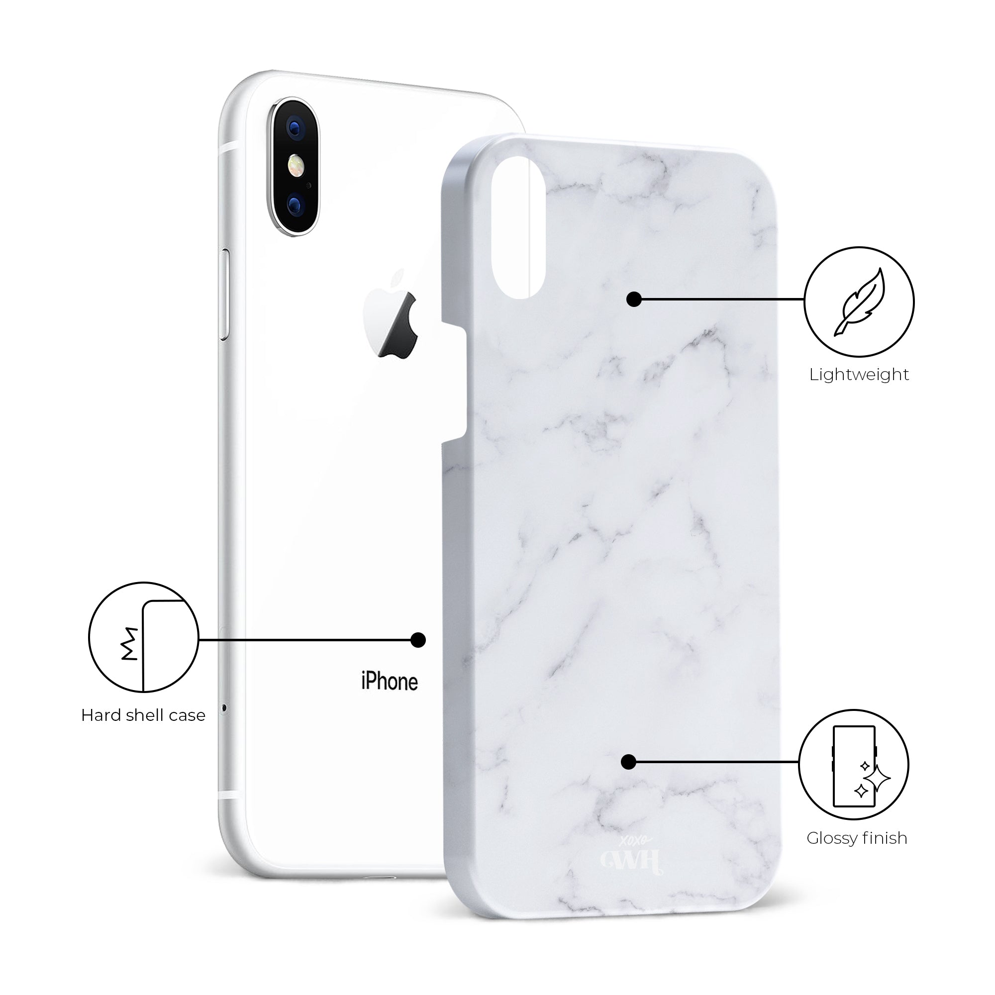 xoxo Wildhearts - Marble White Lies - iPhone X/XS