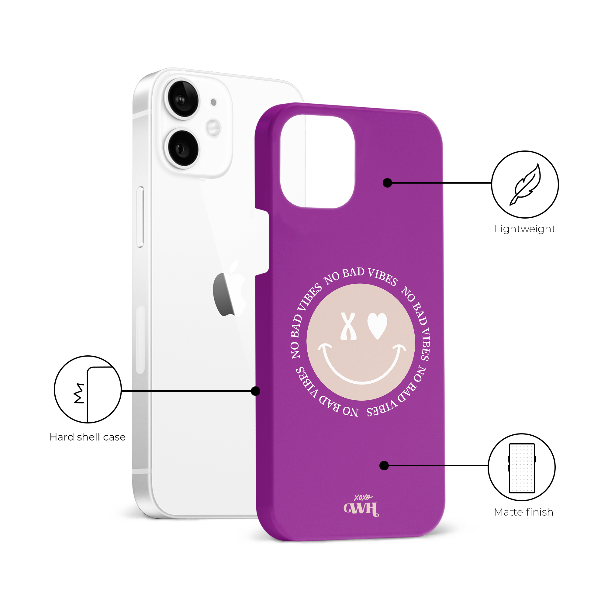 xoxo Wildhearts - No Bad Vibes Purple - iPhone 12