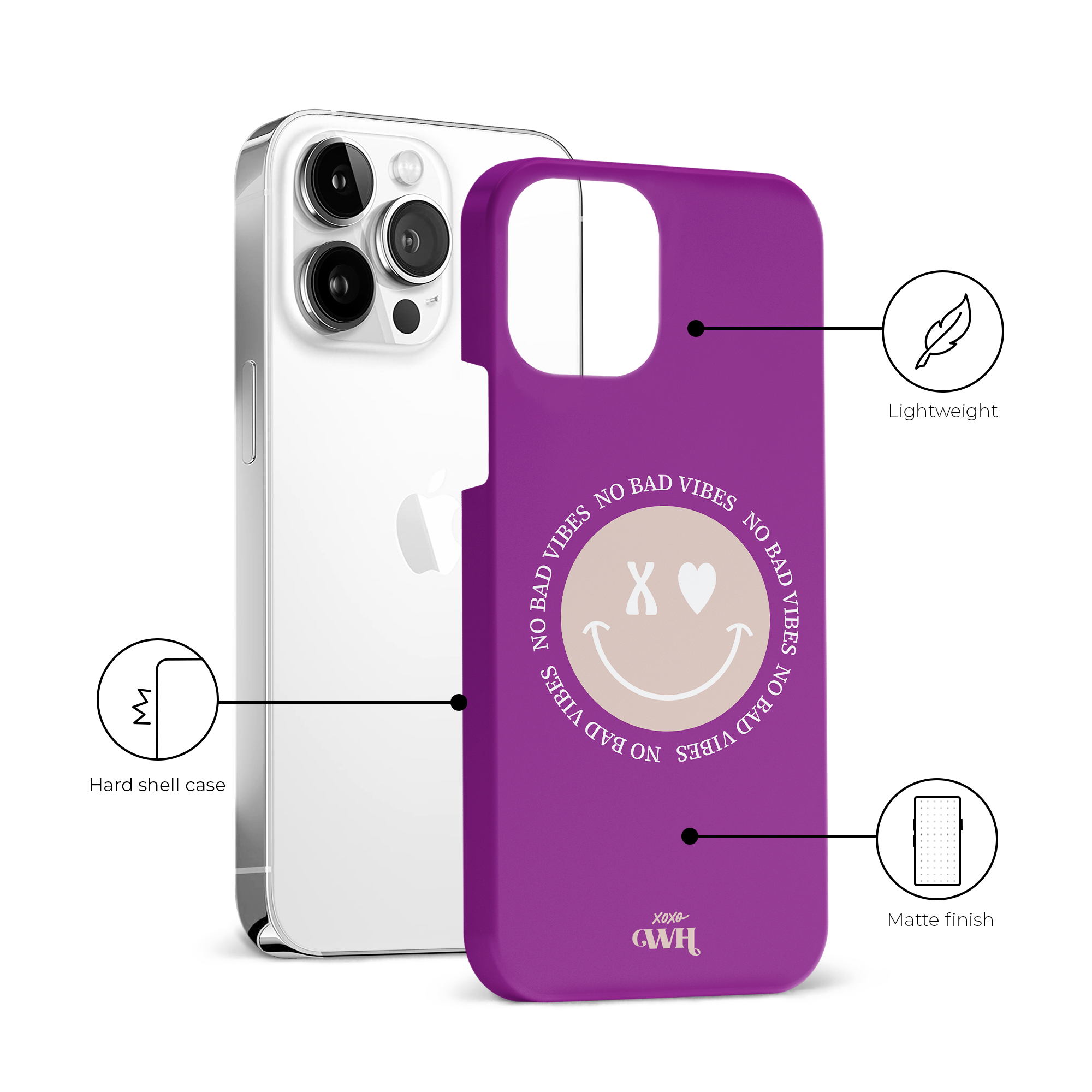 xoxo Wildhearts - No Bad Vibes Purple - iPhone 13 Pro Max
