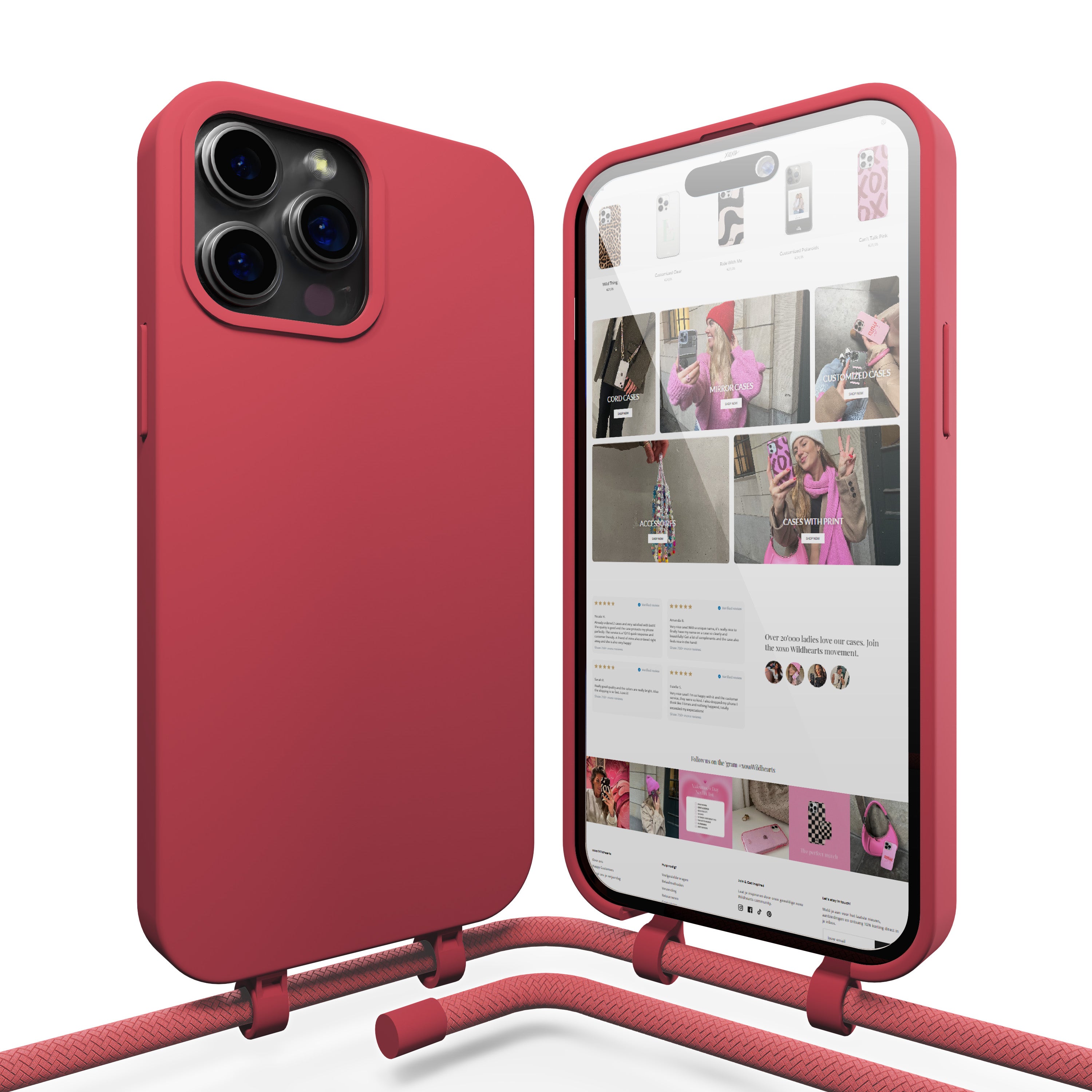 xoxo Wildhearts - Raspberry Red Cord Case