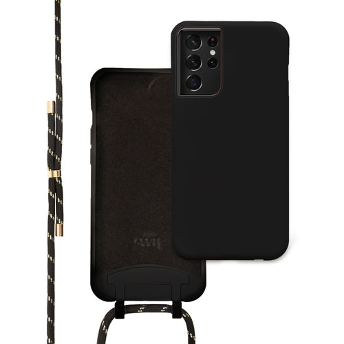 xoxo Wildhearts - Samsung Galaxy S21 Ultra - Pretty Black & Gold Cord Case